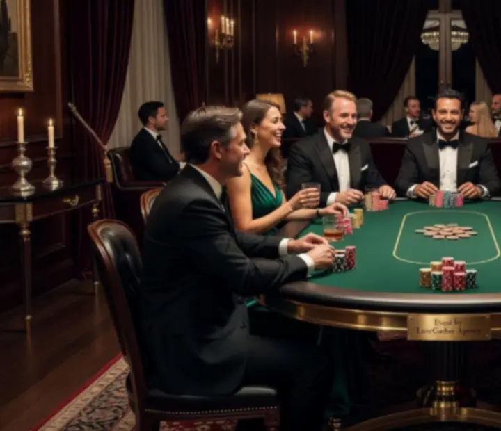 Elegancki wieczór pokerowy z symbolicznymi żetonami w oprawie premium