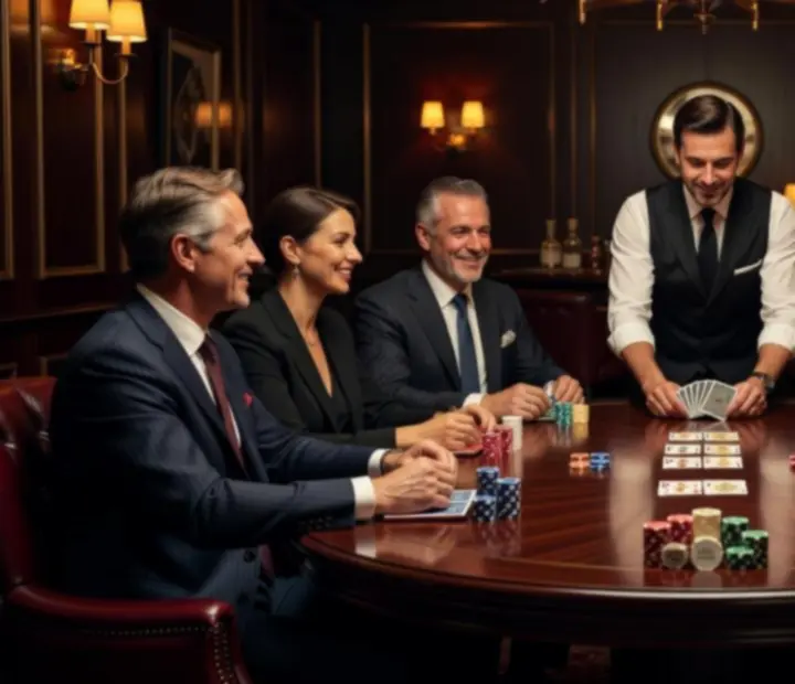 Rekreacyjny wieczór pokerowy offline z kartami i symbolicznymi żetonami