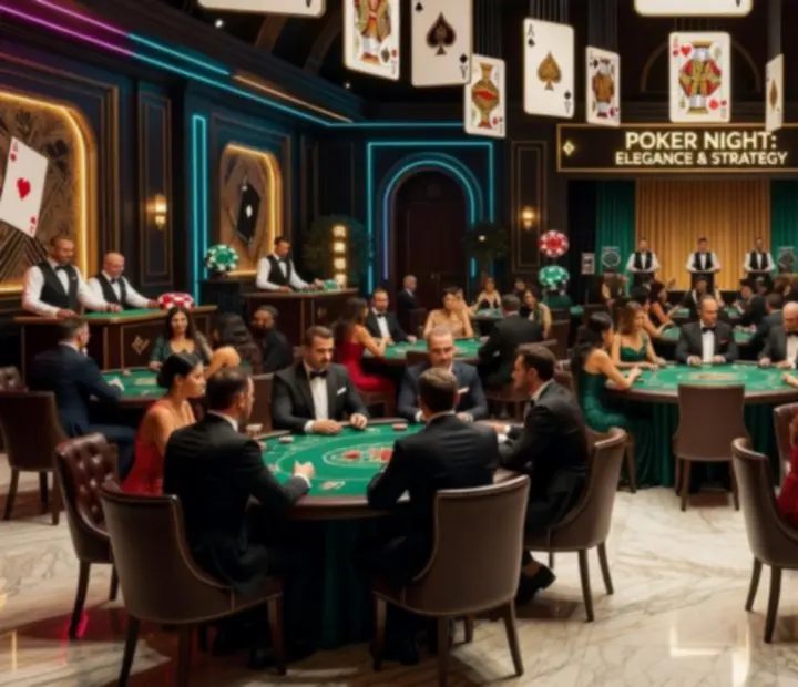Pokerowa dekoracja eventowa w luksusowej aranżacji