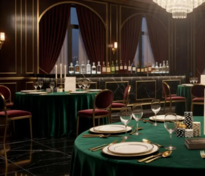 Zapowiedź eleganckiego wydarzenia z motywem kasynowym